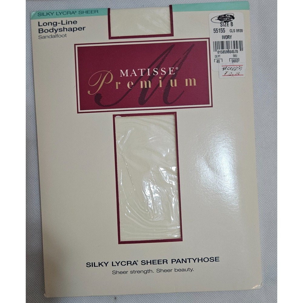 Matisse Premium Ivory Pantyhose Long-Line BodyShaper Sandalfoot Size B